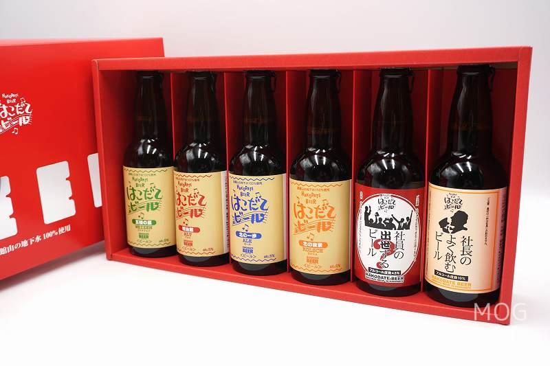 マルカツ興産「はこだてビール」箱に入っている状態