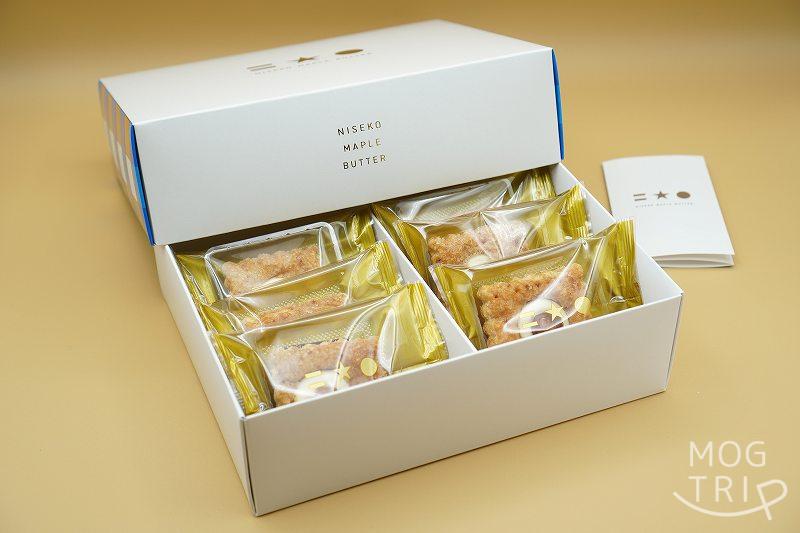 ニセコメイプルバターの8個入の箱の中